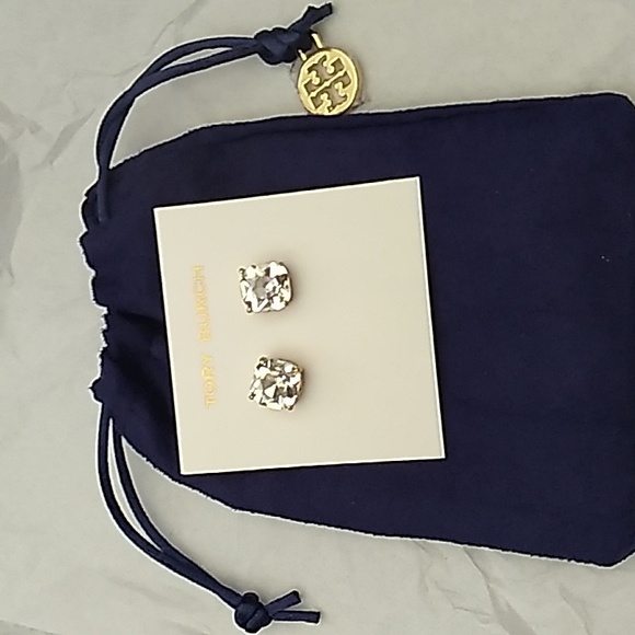 BRAND NEW - Authentic Tory Burch Swarovski Crystal Stud Earrings - Picture 2 of 11
